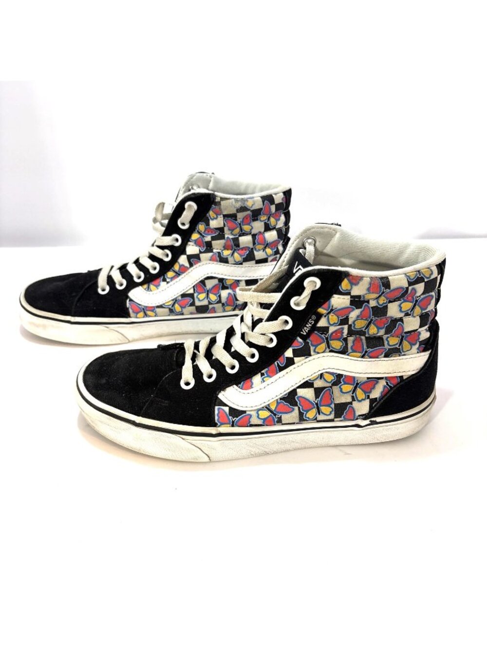 Vans Womens Sk8-Hi Black & Multicolor Butterfly Print High-Top Sneakers Size 8.5